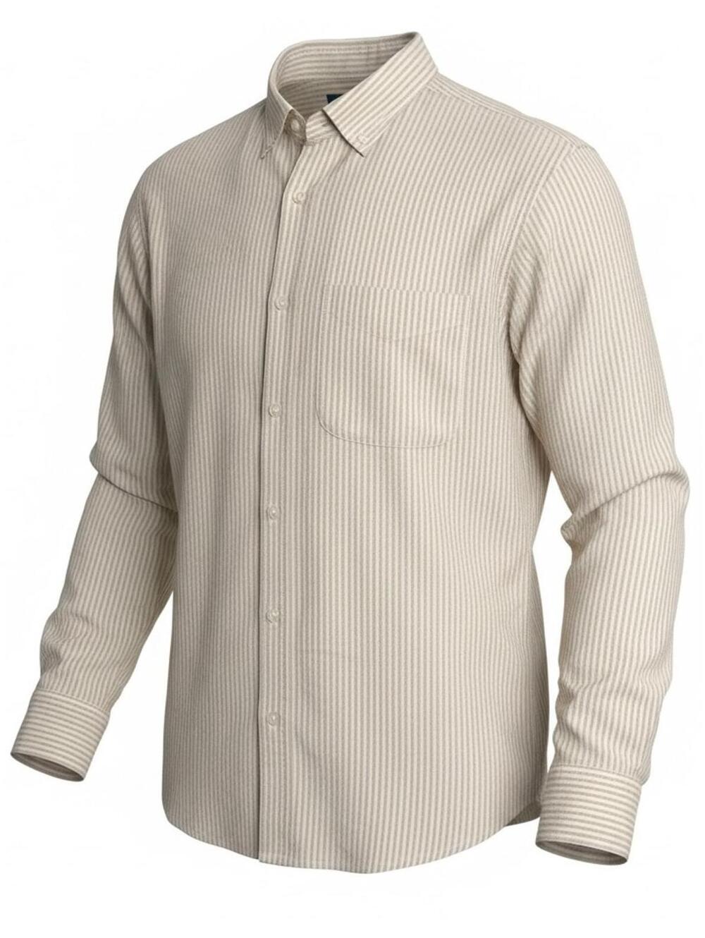 Old Navy Beige Striped Button-Up Shirt